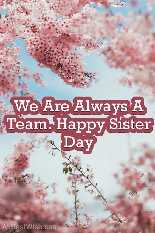 We Are Always A Team. Happy Sister Day