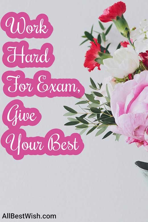 Work Hard For Exam, Give Your Best